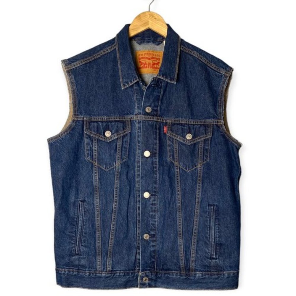 Mens Dark Wash Levis Denim Vest
